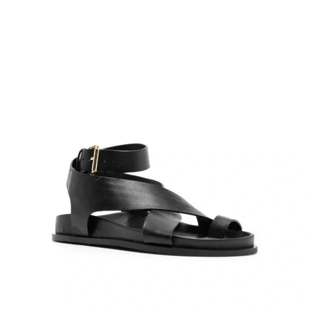 A. Emory Flat Leather Jalen Sandals - Picture 7 of 8